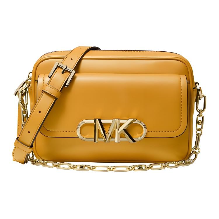 

Michael Kors Parker Classic Commuter Solid Color Chain Leather Tote Shoulder Crossbody Bag Women bags Marigold 32F2G7PC8L-706 Basic Set (Bag+Dust Bag)