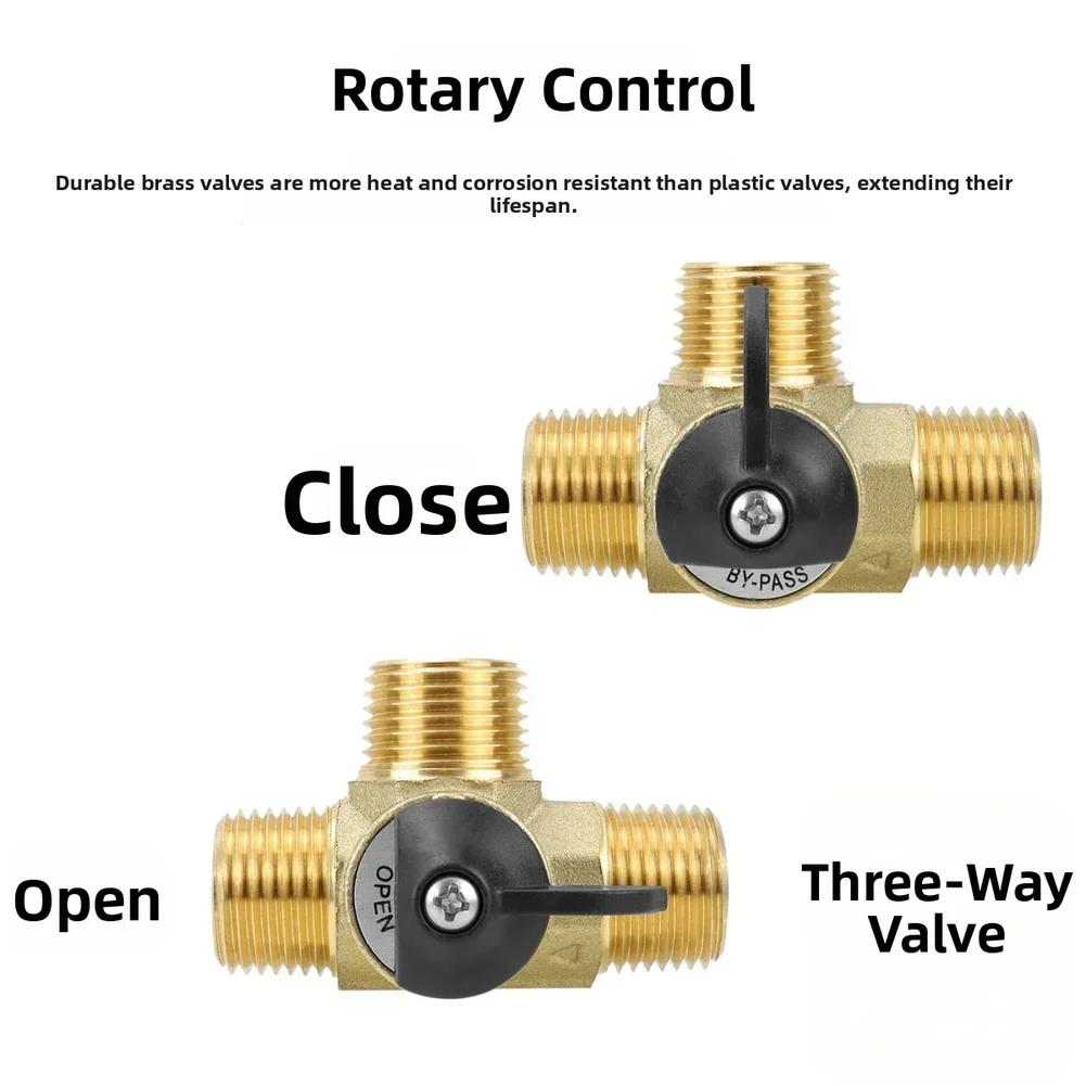 RV Water Heater Pipe Kit Brass Check Valve & Anti-Freeze 90 Degree Right Angle T 3-Way Splitter Plastic Connector Hose PTFE Tape