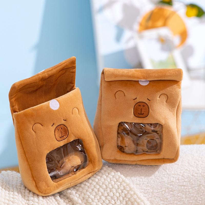 Creative Capybara in Snack Bag Four Balls Plush Toys Animals Cute  Funny Two-in-one  Baby Dolls Kawaii Home Decor Birthday Gifts