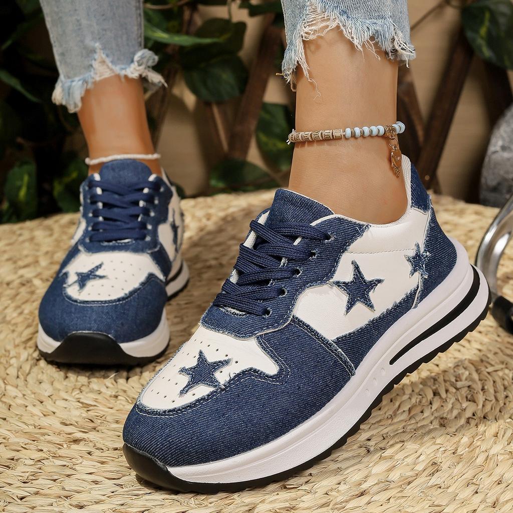 Women Casual Sneakers Stars Sport Shoes Women Tennis Shoes Punk Hip-hop Skateboard Shoes Breathable Mesh Sneakers