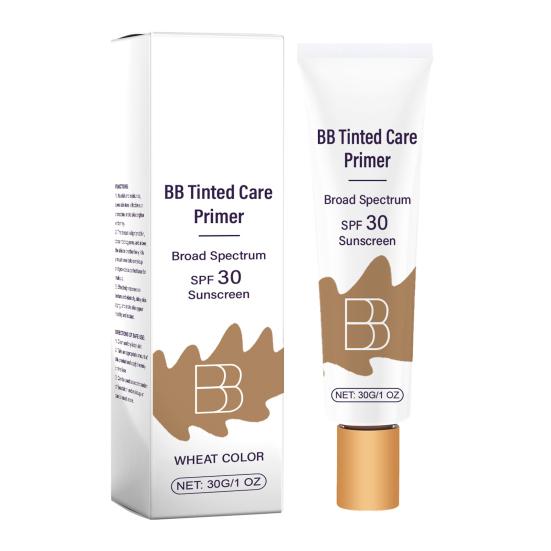 

30G BB Tinted Moisturizer SPF 30 Sunscreen Full Coverage Concealer Brightening Hydrating Smoothing BB Tinted Care Primer Makeup Face Cream