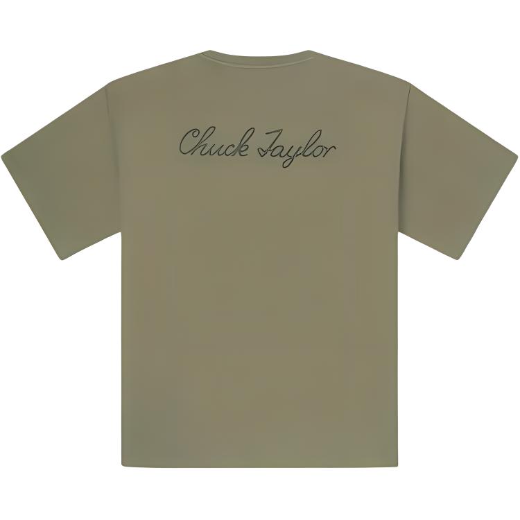 Converse T Shirts Unisex Green Crew Neck Moderate Heavyweight 10027239-A03