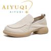 Women's Loafers Shoe Thicksoled Comfortable Genuine Leather Women Shoes Plus Size Slipon Female Shoes Spring and Autumn