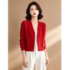 EST+II Korean-Style V-Neck Long-Sleeve Button-Up Knit Cardigan