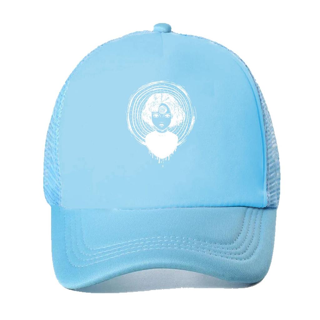 Surreal Girl with Spiral Eye Graphic Mesh Baseball Cap Casual Hat Outdoor  For Womens Unisex FeUnisex