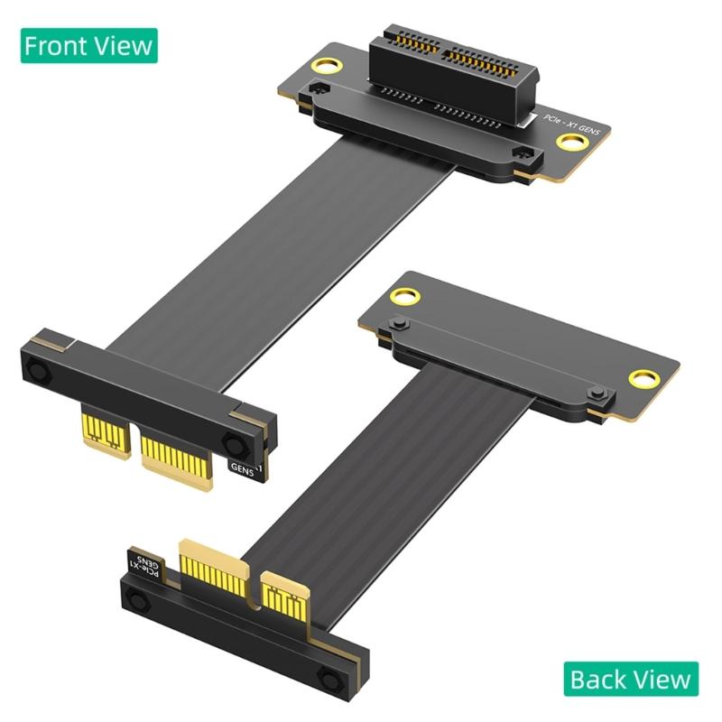 Double 90 Degree PCIe 5.0 Risers Cable with Fast speed 64Gb/s Bandwidth for Flexible GPU Networking Card Installation in 1U 2U Chassis