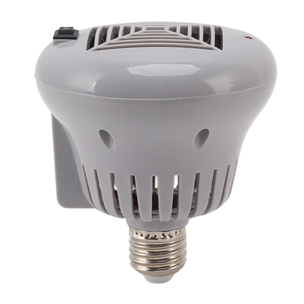 E27 50W To 100W Pet Heating Bulb with Grey Housing 220V 3 Gears Adjustable Basking Light Bulb for Reptile Small Pet Box