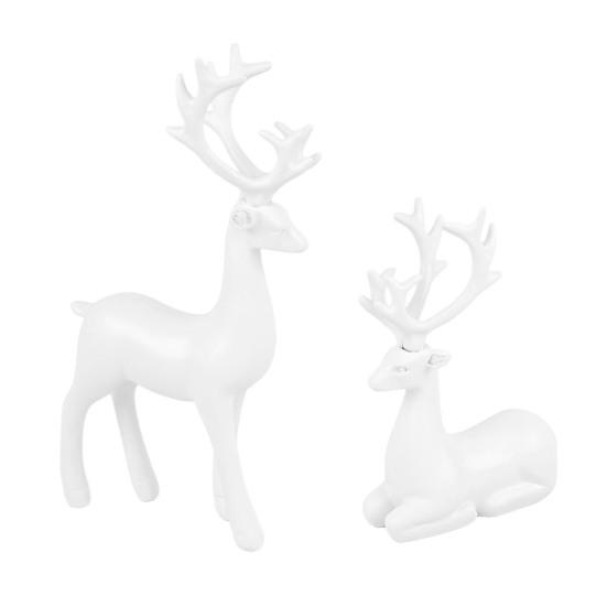 

1 пара скульптур оленей, рождественская маленькая фигурка оленя для гостиной, ТВ-тумбы, украшения для дома и офиса 1 Pair