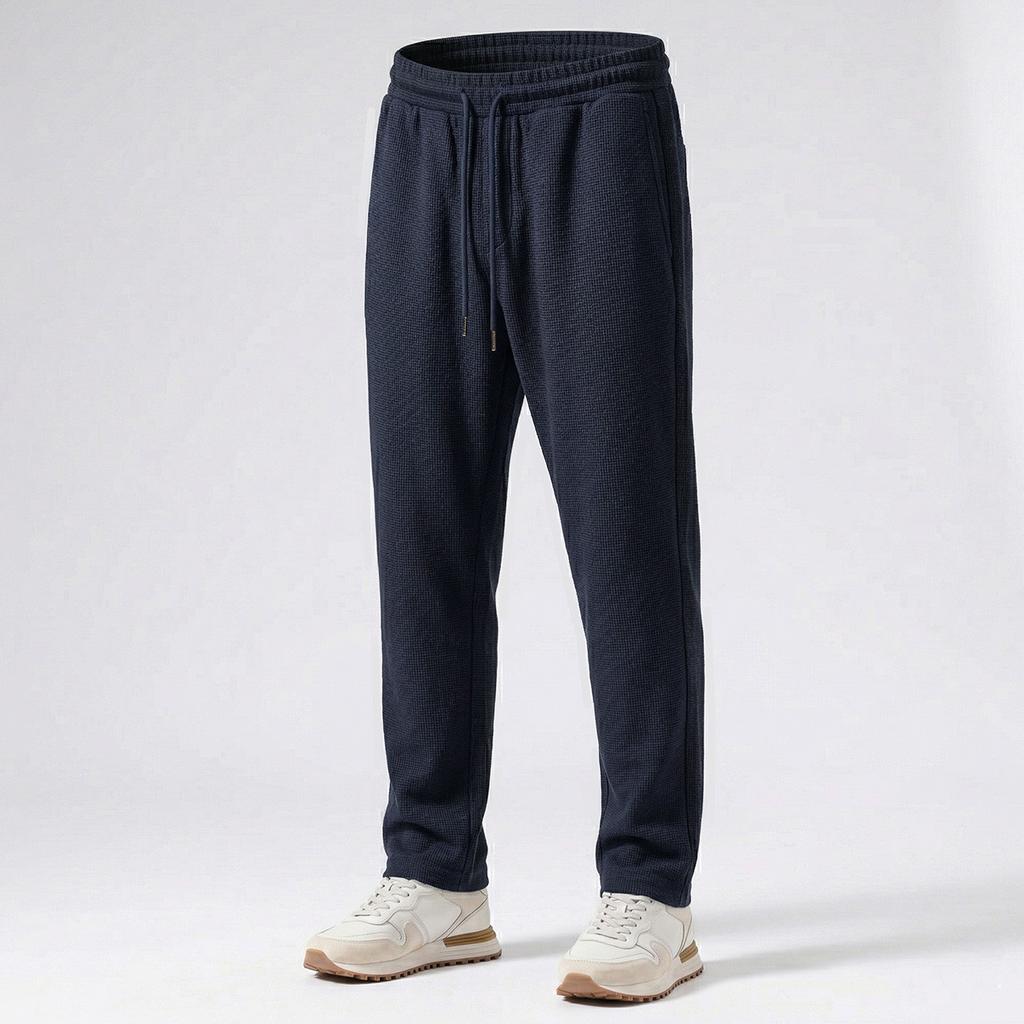 Casual suit set for men in spring, slightly elastic and easy to maintain, elastic knitted casual pants, casual suit two-piece set for men