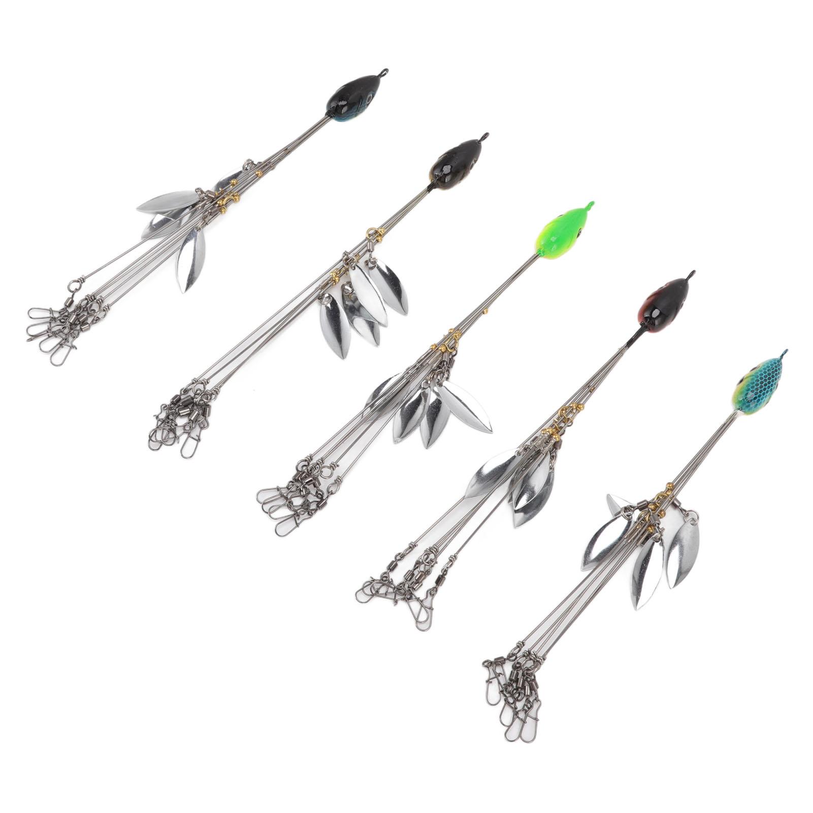 

5 шт. Оснастки для ловли на приманку Стальной зонтик Рыбалка Приманки для ловли окуня Наживка 18 см 4-лепестковые рыболовные оснастки для