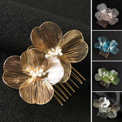 Pettine per capelli da sposa in stile coreano, decorazione floreale, design antiscivolo, fermaglio per capelli, copricapo da sposa retrò, accessori per capelli
