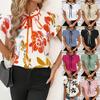  Women's  Blouse With Bow Tie Short Sleeve Casual Office Top