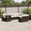 VidaXL Garden Lounge Set 10 Pcs with Brown Cushions Wicker 3268773