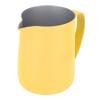 Coffee Latte Art Pitchers Bevel Design 450ml Stainless Steel Milk Frothing Pitcher for Coffee Milk Pale Yellow