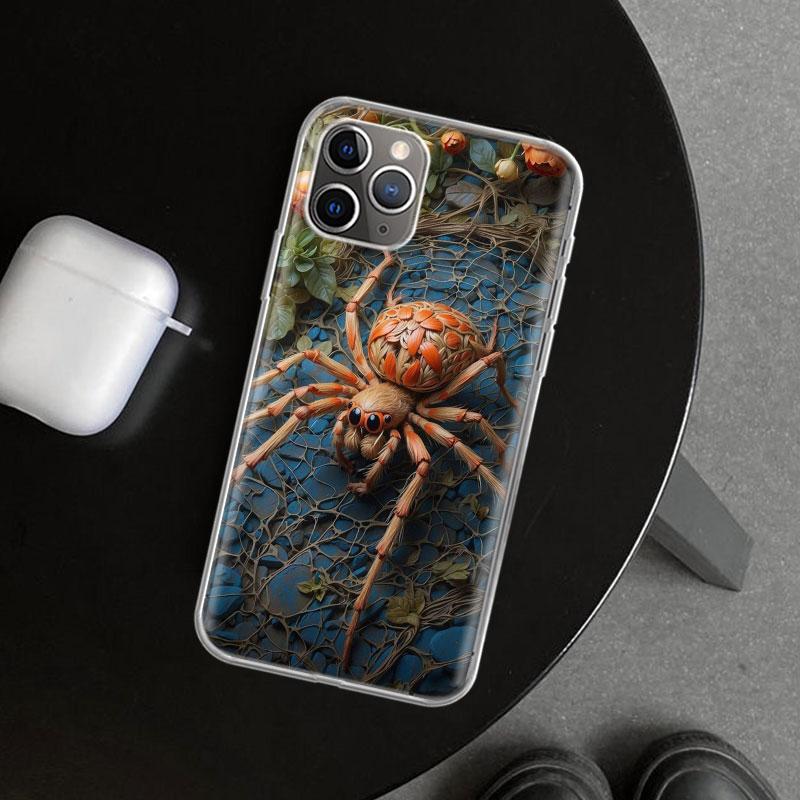 

Black Widow Spider Insect Phone Case Cover for iPhone 11 12 13 Mini 14 15 Plus 16 Pro Max 17 Air 7 8 + SE Art Customized Fundas iPhone 16E