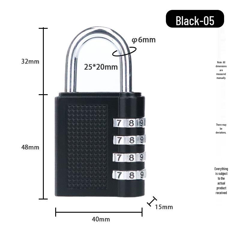 In-Stock Black Zinc Alloy Digital Combination Padlock: Sturdy, Anti-Theft, Safe for Gym and Luggage.