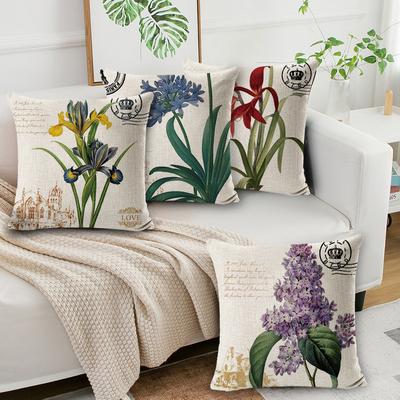 Pillow European Pastoral Flowers and Plants Car Sofa Cushion Cushion Pillow Case Gift