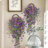 2pcs UV Resistant Mixed Color Hanging Faux Flowers Plants Realistic Silk-Like Spring Summer Outdoor Decor for Home Patio Garden
