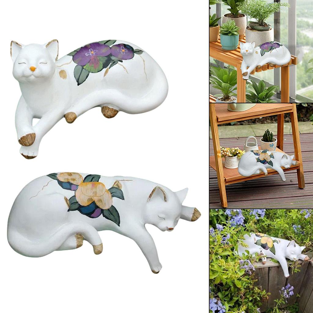 Cat Figurine Resin Crafts Living Room Lifelike Cabinet Desk Home Bookshelf Animals Sculpture Garden Ornament Decorative Statue