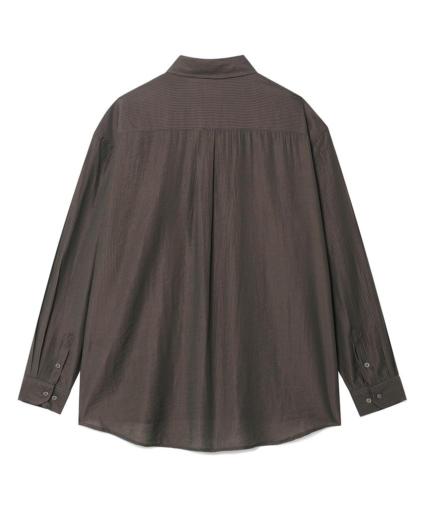 PRAIRIE Silky Striped Shirt (Brown)