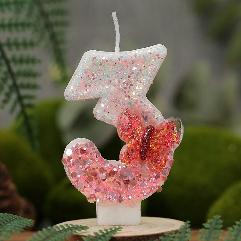 0-9 number candles creative candles pink bow suitable for birthday party birthday cake number candles wishing candles cake decoration candles