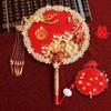 Handmade Bride Hand Held Fan Chinese Style Hanfu Fan Elegant Bride Group Fan  Dance Performance