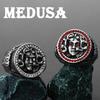 Retro Medusa Ring für Männer Frauen Gothic Griechische Mythologie Edelstahl Ausgefallen Paar Antike Party Accessoires Unisex Geschenk