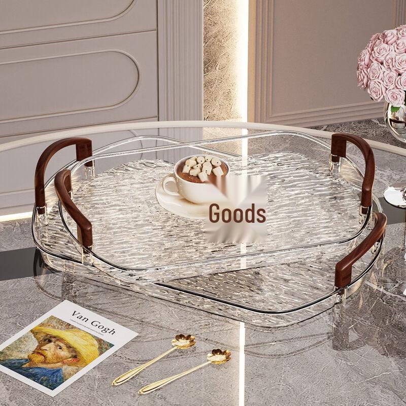 ZISIZ Luxury Nordic Transparent Serving Tray 3-Piece Set