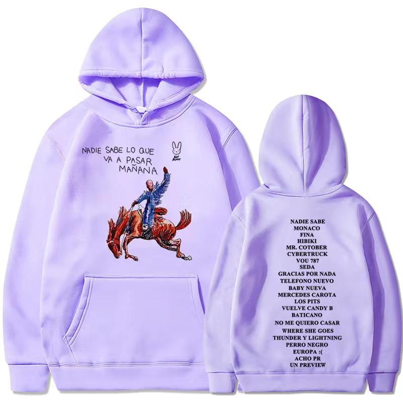 

Новий Bad Rabbit Новий Альбом Nadie Sabe Lo Que Va a Pasar Manana Светр S лаванда фіолетовий колір