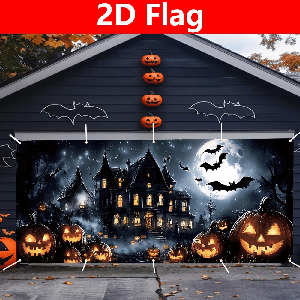 One piece, 2D Halloween garage decoration banner for party, scary night Halloween garage door decoration