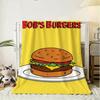 Cartoon Bobs Burgers Anime Throw 240g Flannel Blanket Lightweight Soft Skin-friendly Summer Thin Throw Blanket