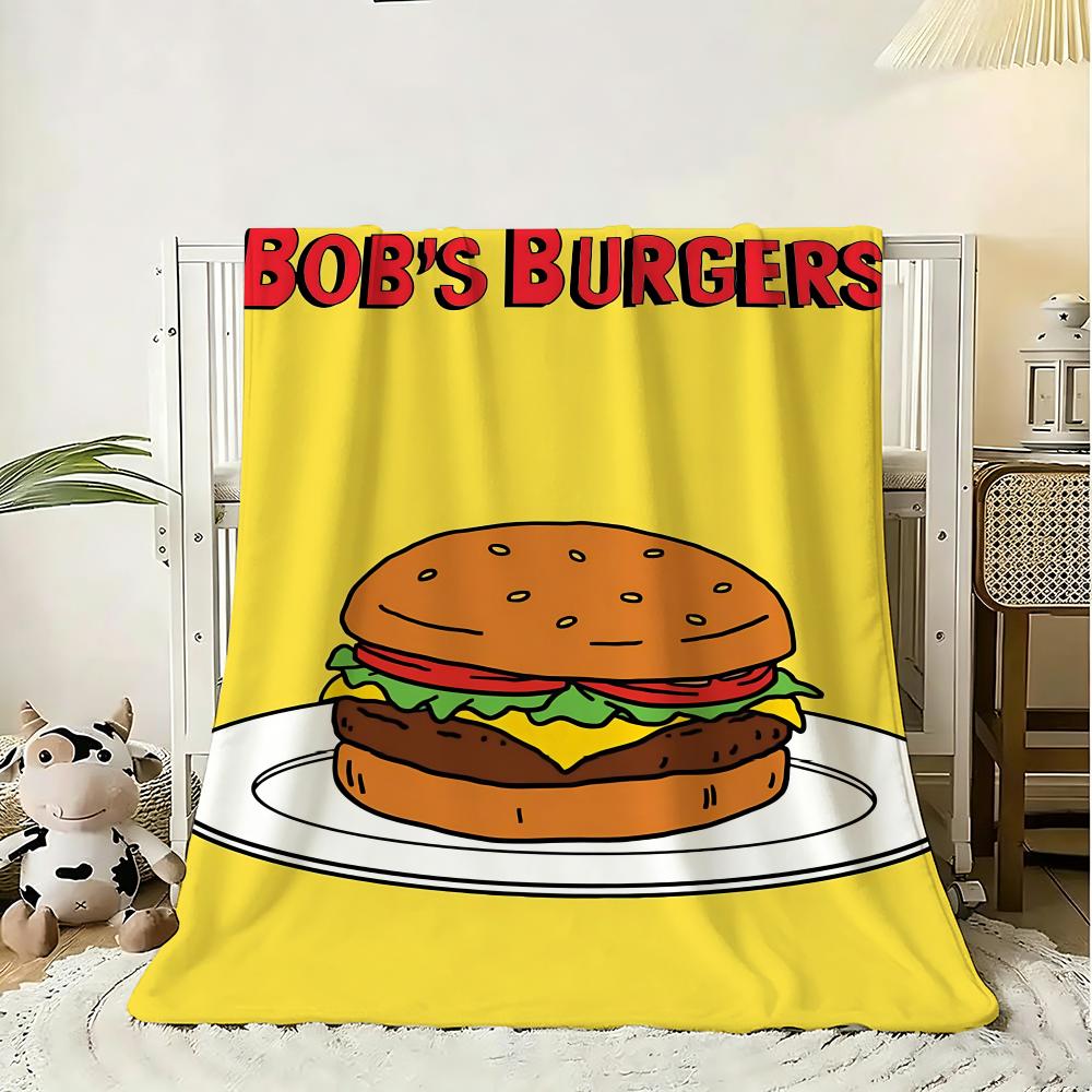 Cartoon Bobs Burgers Anime Throw 240g Flannel Blanket Lightweight Soft Skin-friendly Summer Thin Throw Blanket
