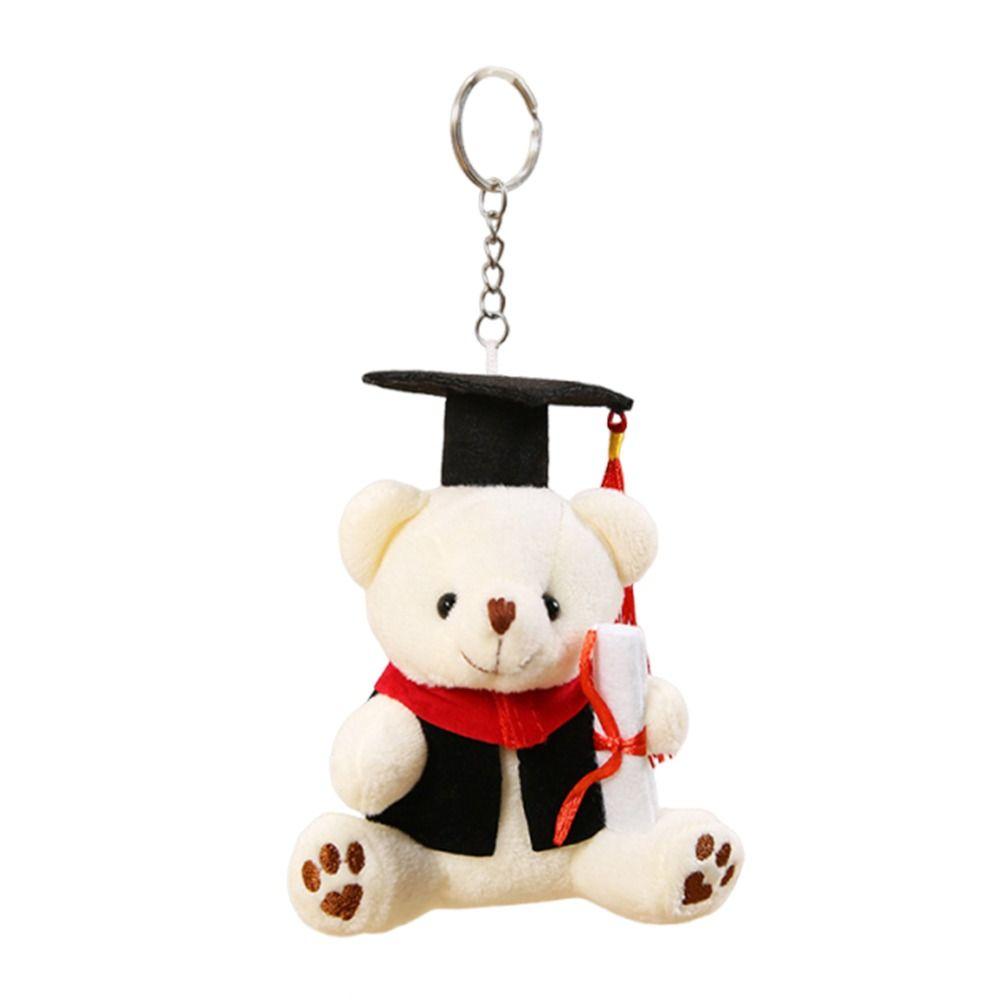 12cm Glasses Bear Doctor Bear Plush Toy Cartoon Bag Hanging Pendants Graduation Gift  Graduation