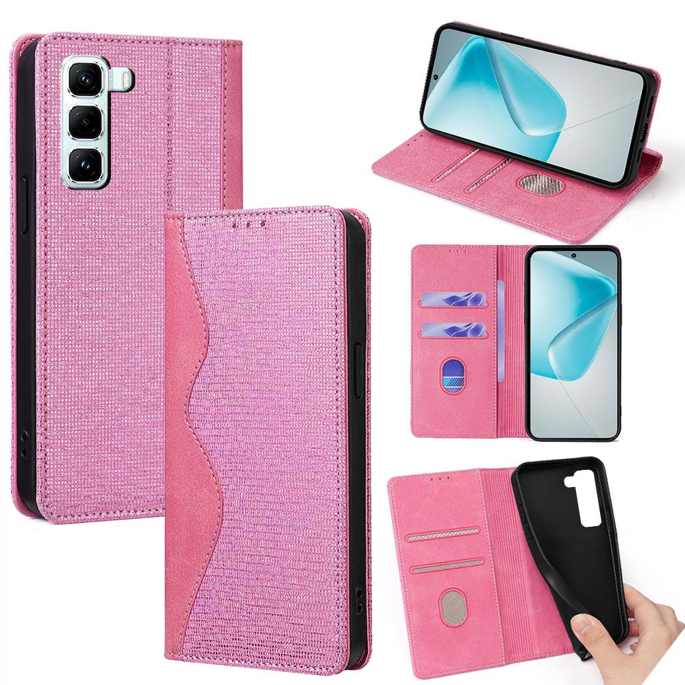 

For Infinix Hot 50 Pro 4G Leather Case Wallet Stand Phone Cover with RFID Blocking Pink