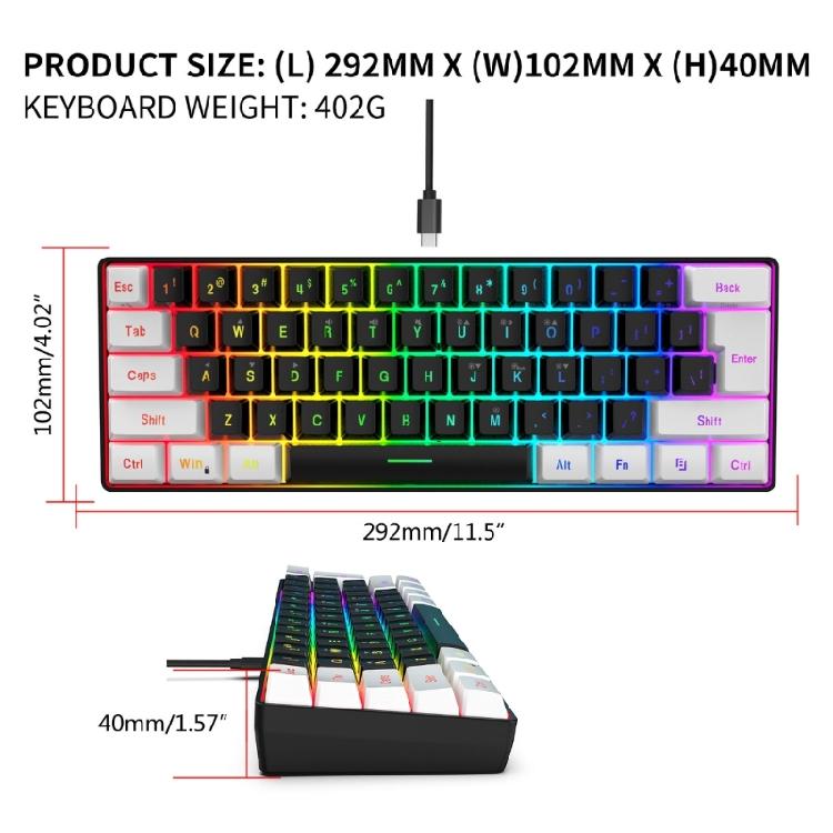 Wired Gaming Keyboard Water Resistant Gaming Keyboard RGB Lighting Keypad
