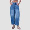 Women's Mid-Low Waist Loose Straight-Leg Jeans - Autumn/Winter Collection