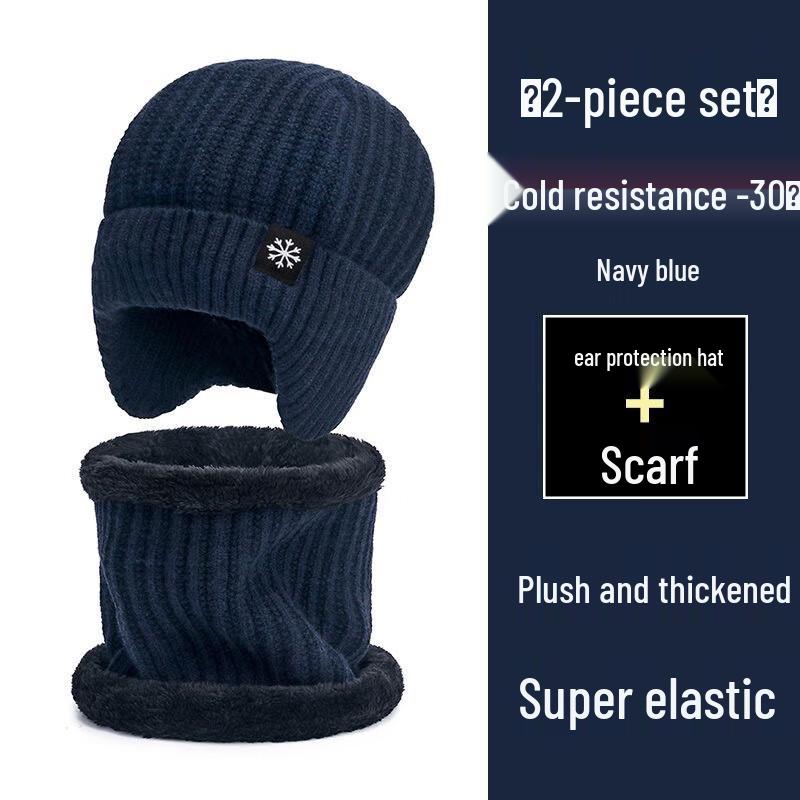 Men's Winter Earflap Beanie & Scarf Set