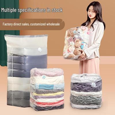 Extra Large Vacuum Compression Bags for Clothes Storage - Thick, No Pump Needed, 3D Design