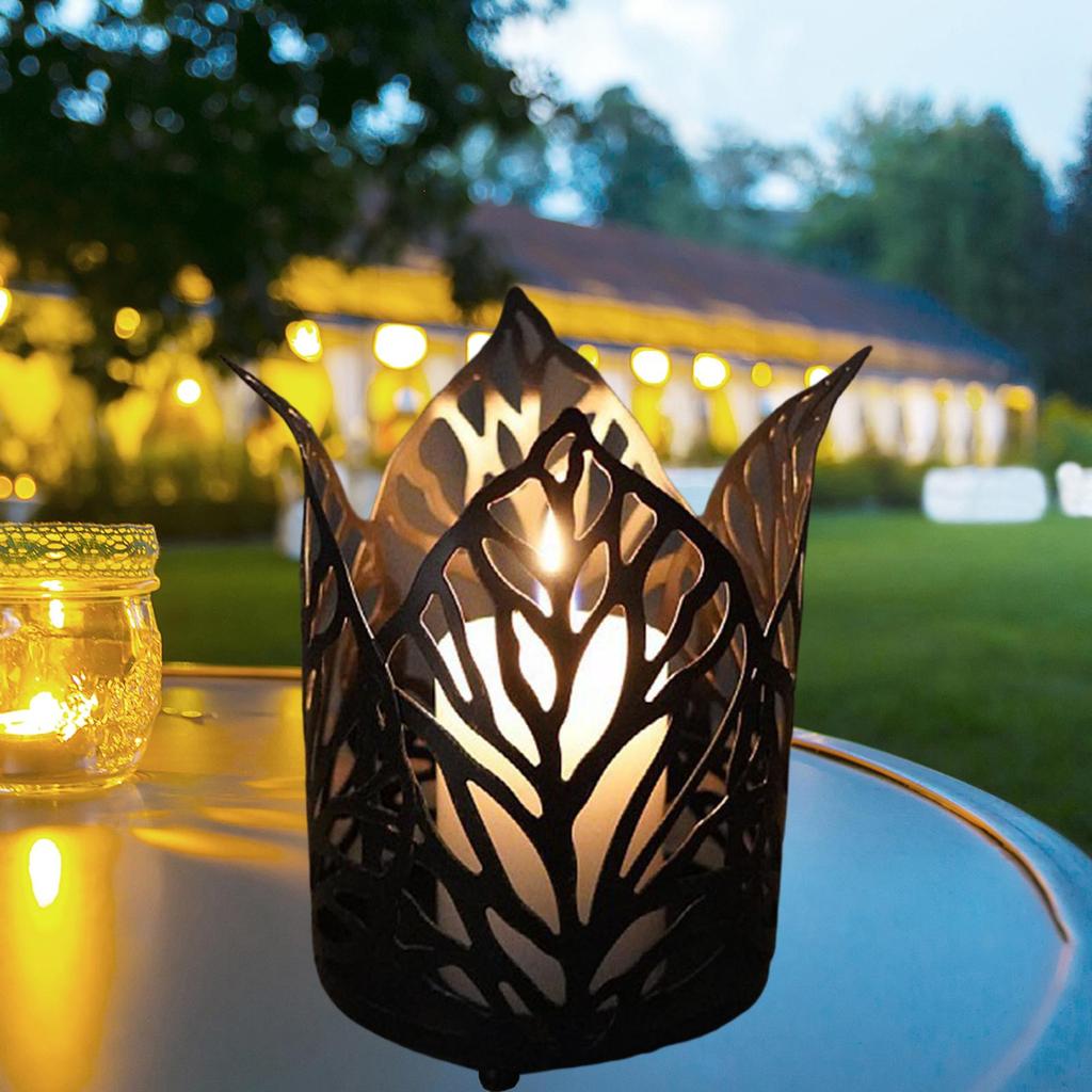Candle Holder Shaped Geometric Candles Stand for Wedding Bedroom Parties Study , Black