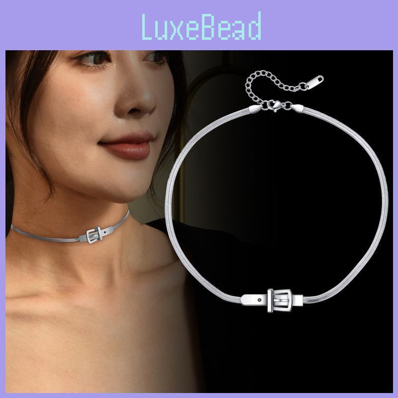 Stylish Titanium Steel Snake Bone Necklace For Women Featuring Geometric Design For Trendy Choker Look