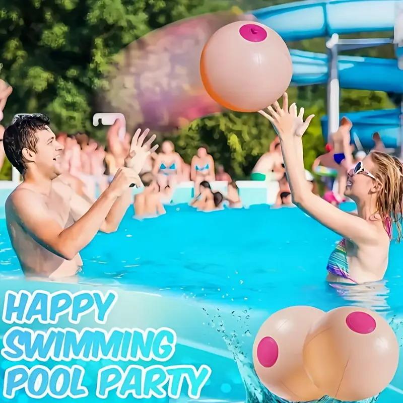 1/2Pcs Funny Prank Adult Inflatable Pvc Beach Ball Interactive Balloon, Funny Adult Novelty Gift Party Spoof Pool Toys 8.66 Inch