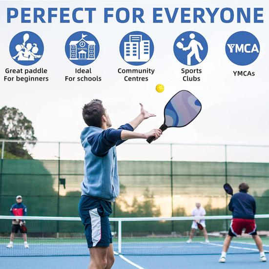 Amoswiz Set Da 4 Racchette Da Pickleball In Fibra Di Vetro - Paddle Professionisti Per Principianti E Appassionati