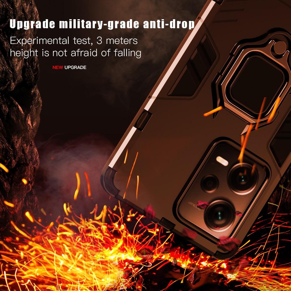 KEYSION Shockproof Armor Case for Redmi Note 12S 12 Pro 4G Silicone+PC Ring Stand Phone Cover for Xiaomi Redmi Note 12 Pro+ 5G