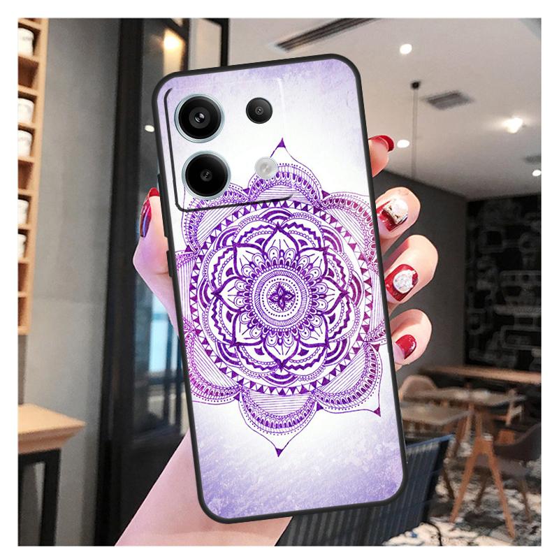 Indian Floral Henna Mandala Case For Xiaomi Redmi 12 13 C 9C 10C Redmi Note 13 Pro 9 10 11 12 9S 10S 11S 12S Back Cover