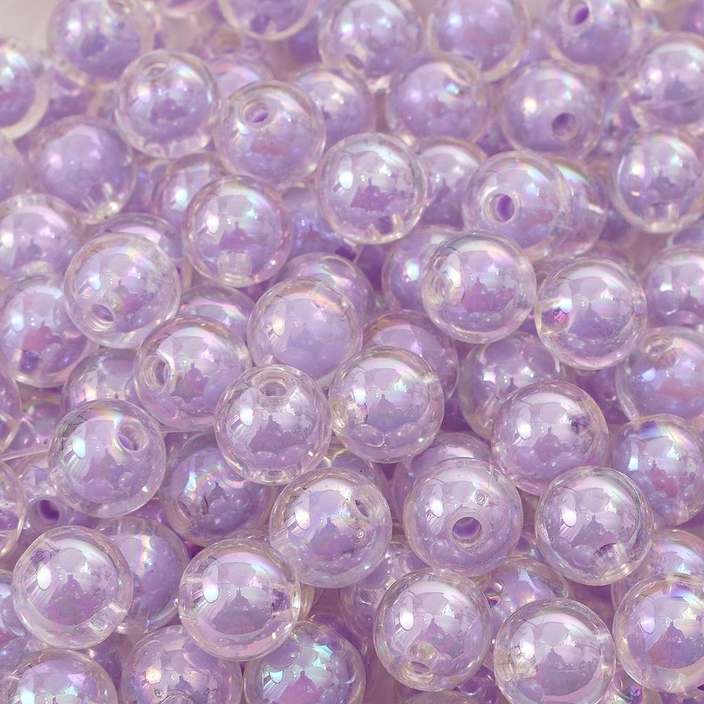 50 stk Akrylperler Belagt Fargede Løse Runde Perler For Smykkefremstilling DIY Halskjettingtilbehør