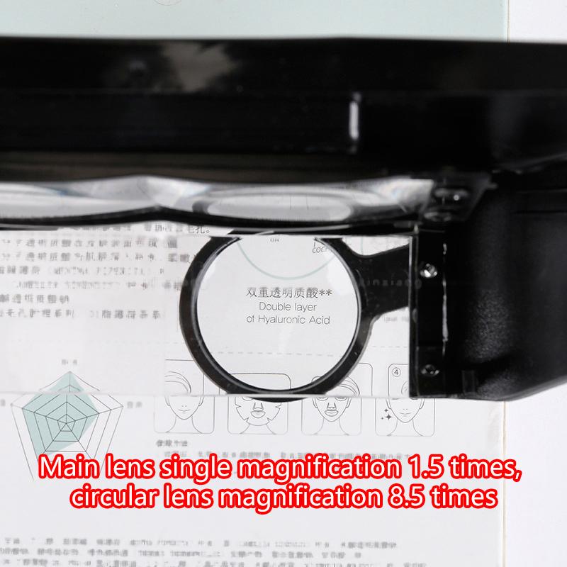 10X Stirnbandbrille Lupe Verstellbare Größe LED Lupe Lupenbrille Zum Lesen Optivisor Lupe Beleuchtet