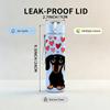 1PC Dachshund Dog With Heart Balloon Print 750ml Color Plastic Sports Water Bottle Leakproof Flip Straw Lid Suitable for Sports Office Home Use