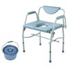 Commode Chair, Bedside Commode with Drop-Down Arms and Detachable Backrest, 5-Level Adjustable Height, 7L Removable Bucket, Easy to Assemble, 1000LBS