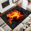 3D Lava Illusion Rug Burning Magma Area Rug Visual Trap Floor Mat Creative Non-Slip Carpet for Living Room Bedroom Home Decor