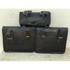 Leather Motorcycle Saddle Bag Two Black Leather 2 Side Pouch & 1 Pouch Panniers (3 BAG)